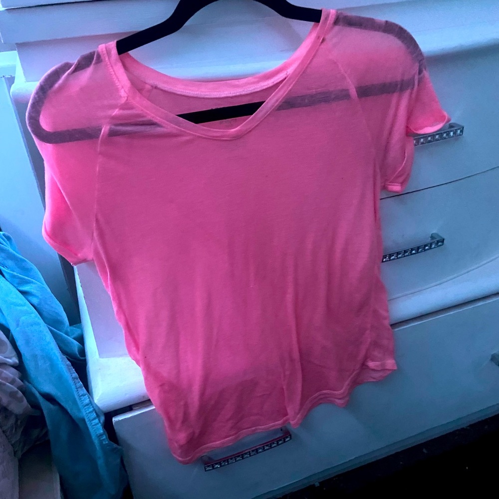 A pink shirt